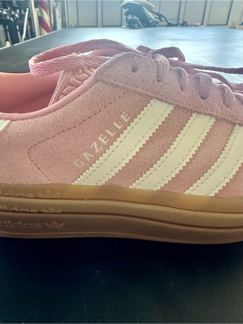 adidas Gazelle Pink Suede Platform Sneakers - Picture 6 of 6